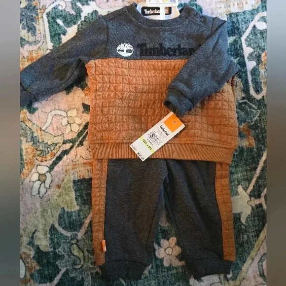 Timberland Kids Matching Set  - Gray and Orange - Picture 1 of 3
